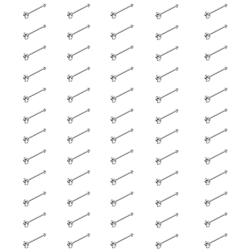 Jstyle 22G 60 Pcs Stainless Steel Nose Studs Rings Piercing Pin Body Jewelry S 1.5Mm #TOP15