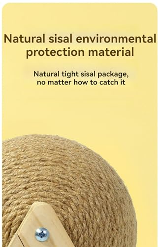 Rascador para gatos de sisal con bola interactiva mediano amarillo miniatura 5