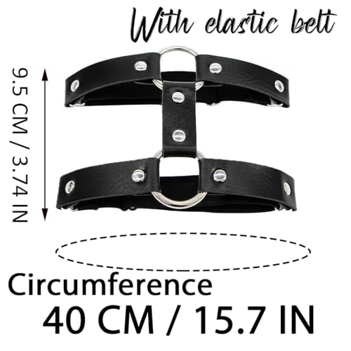 BODIY Leather Leg Harness Black Punk Garters Belts Rave Thigh Holster Strap Club Halloween Body Chain Accessories Jewelry for Women.4