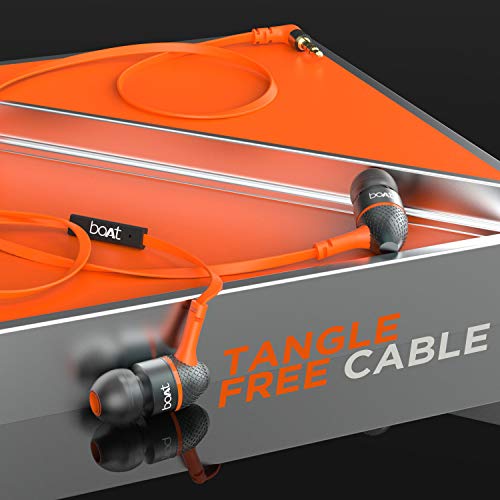 Image of Boat Bassheads 225 Wired in Ear Earphone with Mic (Fiery Orange Indi)