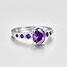 Psiroy 925 Sterling Silver Plated Oval Simulated Amethyst Promise Ring for Women Size 7