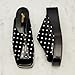 Zszszsu Women's Platform Heeled Mules Open Peep Toe Wedge Low Heels Sandals Indoor and Outdoor Slippers Shoes Size 7.5 Black Polka Dots