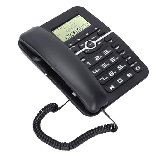 Téléphone filaire standard noir FSK/DTMF écran LCD lisible poste fixe Naroote
