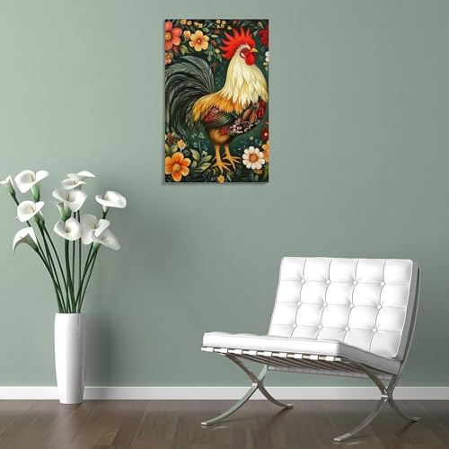 Impression Sur Toile Coq Murale Déco Maison Tableau Salon 30x45cm