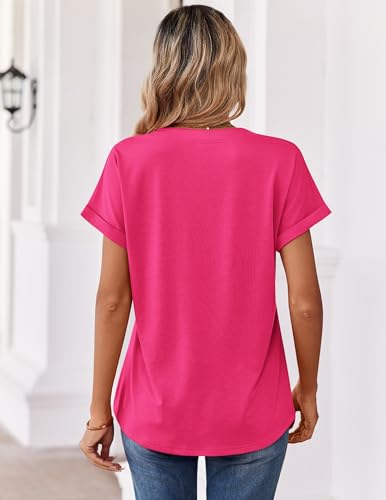 Image of Zeagoo Womens Tops Short Sleeve Summer V Neck Shirts Work Blouses Business Outfits Fashion Clothing