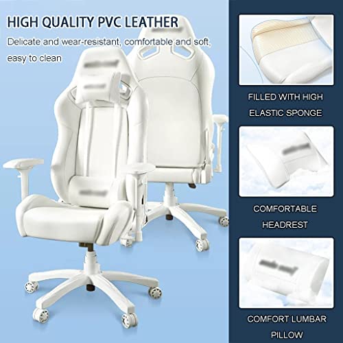 Poltrona da Gaming con Poggiapiedi Alzata Classica Orientabile Regolabile Sedia Gaming, Reclinabile Ergonomico Sedia da Corsa, Portata 150 Kg/330,7 Libbre - Sedia gaming - Immagine 4