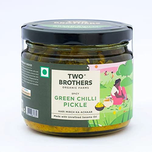 Image of Two Brothers Organic Farms Spicy Green Chilly Pickle (300GM)