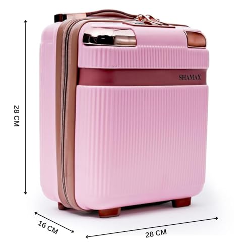 Image of SHAMAX Vanity Box Storage Organiser for Cosmetics and Jewellery Box Cosmetic Storage case Portable, Makeup Bag for Women Carry Handles, Large Storage Wedding Gift (Pink)