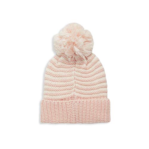 Image of Calvin Klein Women`s 2 Color Stripe Knit Pom Pom Hat