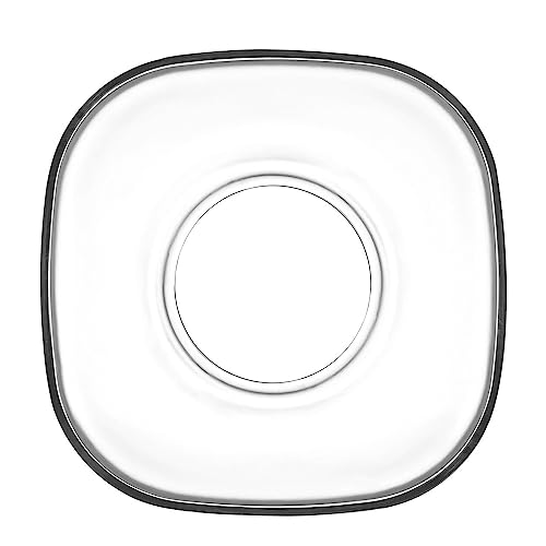 Hakan Lav Clear Glass Saucers Set of 6, Non-Leaded European Made Square Turkish Tea Plates, Clear Glass Teacup Plates, Durable Glass Saucers,5.5in (139 mm) (6 Pcs)