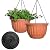 YIKUSH Hanging Planter for Indoor and Outdoor Plants 2 Pack 12 inch Flower Pot Plastic Plant Pot with Drainage Hole and Absorbing Tray
