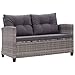 Produktbild vidaXL Gartensofa 2-Sitzer mit Kissen Lounge Sofa Gartenmöbel Gartenbank Bank Rattansofa Balkon Terrasse Garten Grau 124cm Poly Rattan