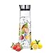 knowing 1L Vetro Acqua Caraffa,Copertura in Acciaio Inox,Facile versare,Acqua Calda e Fredda per Acqua, Latte, Succo di Frutta, tè ghiacciato, Limonata e Bevande Scintillanti