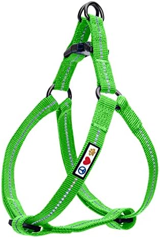 Pawtitas Extra Small Dog Harness Reflective Dog Harness Adjustable Puppy Harness XS Green Dog Harness