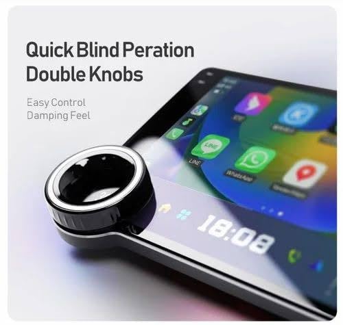 Close-up of the Diamond X80s Car Stereo's double control knobs for quick operation.