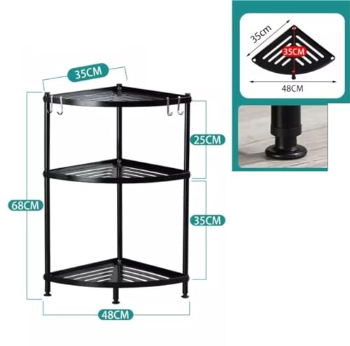 Estantería de esquina de acero inoxidable con 3 niveles ideal para optimizar tu sala 2