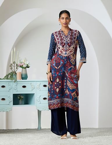 Image of BIBA Women Liva Straight Printed Kurta