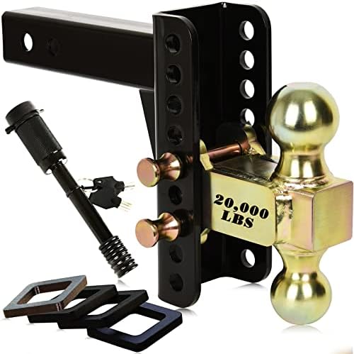 Ougist Trailer Hitch,Fits Tow Hitch 2" Receiver,6" Drop,Ball Mount Hanger(20,000 LBS,Forged 2 and 2-5/16" Ball)