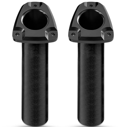 Young Marine Set of 2 Aluminium Heavy Duty Flush Mount 30 Degree Rod Holder for Fishing Boat, Black
