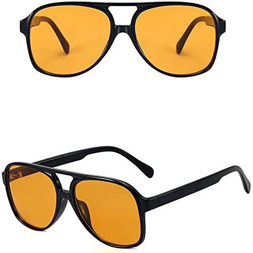 kachawoo Big Square Frame Sunglasses UV400 Ladies Sun Glasses for Men Yellow Brown Female3