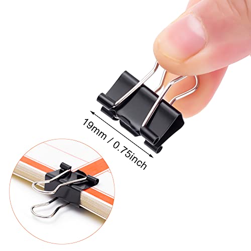 95Pcs Small Binder Clips, 0.75 In, Black, Paper Binder Clips, Small Paper Clips, Micro Mini Binder Clips, Paper Clamps For Office, Home, School #TOP2