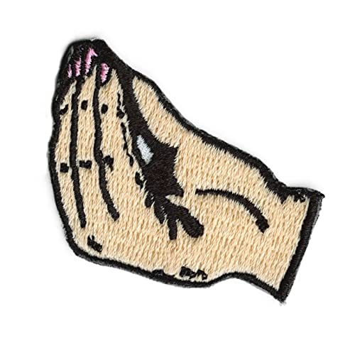 italian iron on patches - Italian Hand Sign Patch Emoji Iron On Embroidered
