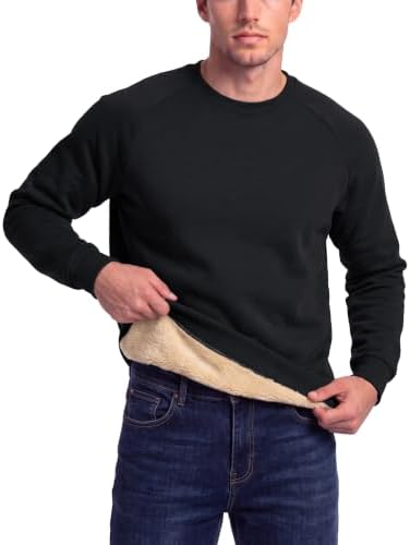 TACVASEN Sweatshirt Herren Gefüttert FleecePullover Warme Winterpullover | Pullover Baumwolle,Fleece Pullover Dicker,Sweater Outdoor,Sport,Freizeit,Rundhals,Sweatshirts Langarm,Pul