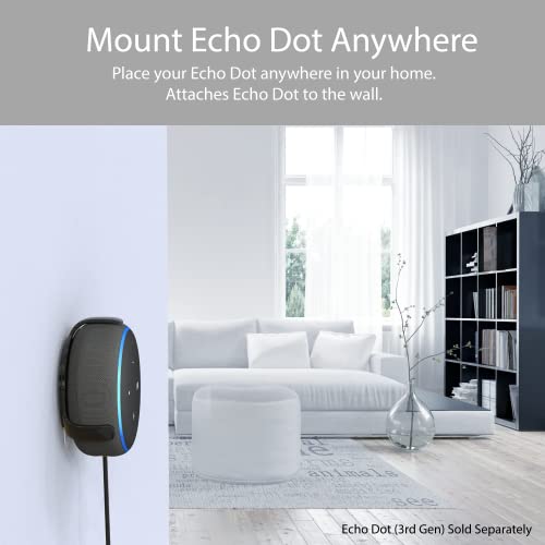 totalmount support mural pour echo dot 3. gen. noir