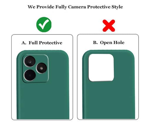 Image of A rtistque Liquid Silicone Back Cover Case for Realme C51 Shockproof TPU Soft Flexible with Camera Protection - Green