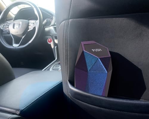 Image of Ginsco Car Trash Can with Lid, 2 Pack Mini Car Trash Can Cup Holder, Cars Garbage Can Car Accessories for Interior, Leakproof Car Trash Bin, Multipurpose Trash Can for Cars, Home (Iridescent Blue)