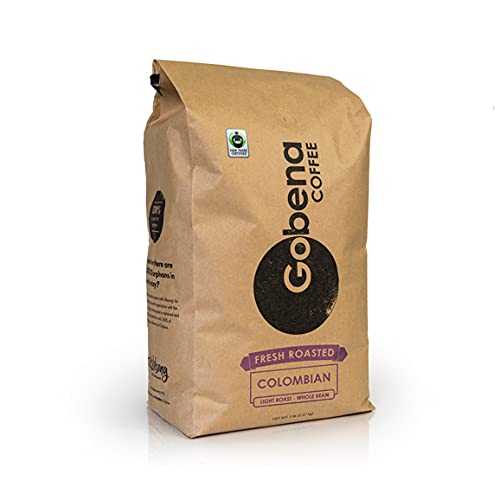 Gobena Fair Trade Organic Colombian Light Roast Beans 5lb