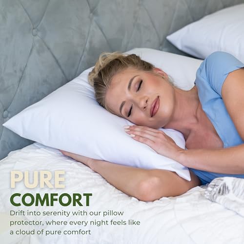 King Size 21 X 37” Set of 2 Premium Organic Cotton Waterproof Zippered Pillow Protector 100% Cotton, Hypoallergenic, Bed Bug Proof, Invisible Zipper, Soft & Breathable Pillow Case Cover - Rest Line by REST LINE PREMIUM BEDDING - Image 6