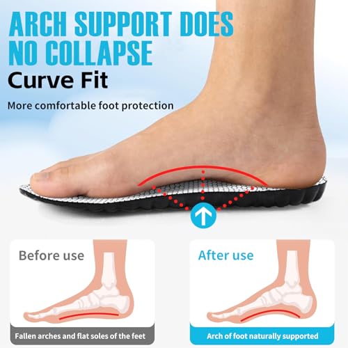 Image of 4D Cloud Steppers Insoles for Men and Women, Work Boot Cushioning Inserts | Memory Foam Super Soft Anti-Fatigue, Shock Absorption, Massage Relief Foot Pain, Arch Support (White M11-11.5 /W12-12.5)