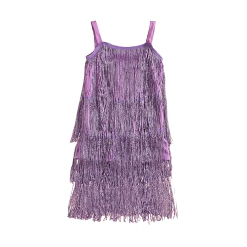 Amazon.com: Kids Sequin Fringe Dress Sparkling Tassel Sleeveless Dress  Little Girls Dance Wear Party Latin Dance Dress 1-6T (Purple, 2-3 Years) :  Clothing, Shoes & Jewelry