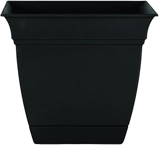 6" Square Plastic Eclipse Planter - The HC Companies 6"x6"x5.5" in Black Color