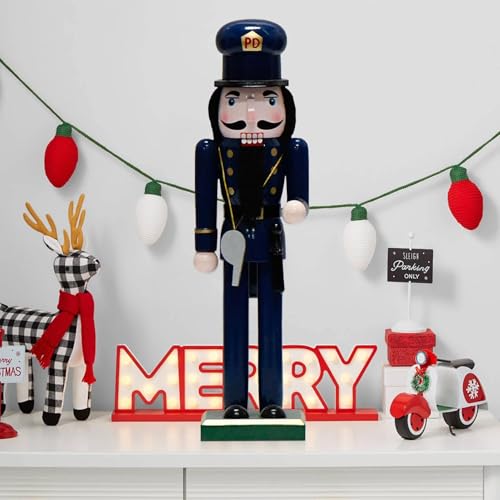 Casse-noisette en bois policier pour embellir votre table de Noël - 5
