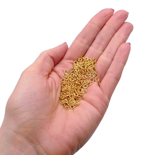 Anneaux de Jonction Ouverts Plaqués Or 4 mm – 400 pièces (Épaisseur 0,7 mm) pour Création de Bijoux, Anneaux Solides pour Fermoirs, Pendentifs et Apprêts,...