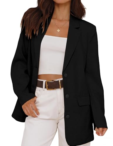 IDEALSANXUN Womens Long Sleeve Linen Blazer Casual Spring Summer Lightweight Jackets