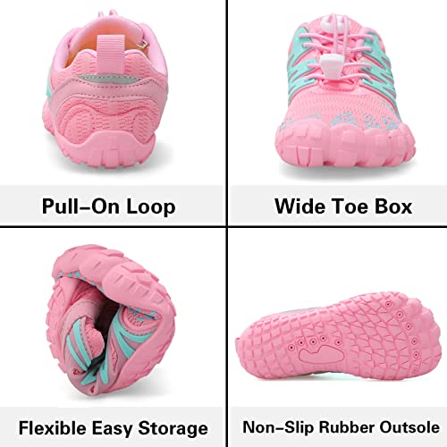L-Run Kids Water Shoes Boys Girls Slip On Quick Dry Water Shoes Breathable Pink 2.5 Big Kid=Eu34 #TOP4