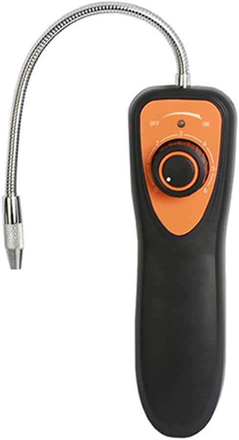 Gasmelder, Kältemittel Gaslecksuchgerät, Kältemittel-Leckdetektor, CLD-100 Gasleck-Detektor für Auto, Zuhause und Industrie Propan, Erdgas in Hause, mit Sonde, Orange