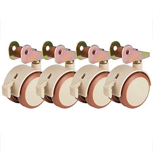 ZhaoBF Ruedas para Muebles Ruedas Giratorias De Goma Rueda De Cuna Silencioso/con Freno(47mm) Adecuado para Cunas,Muebles 4 Piezas Cover