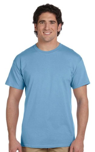 Hanes Men's Beefy Short Sleeve Pocket Tee Value Pack (2-Pack), Light Blue, X-Large