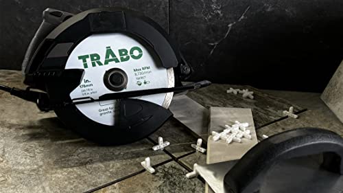 Trabo 7 Inch Tile Continuous Rim Diamond Diamond Metal Bond For Cutting Granite, Ceramic, Porcelain, Quartz, And More With 7/8" Arbor With 5/8" Reducer Ring #TOP3