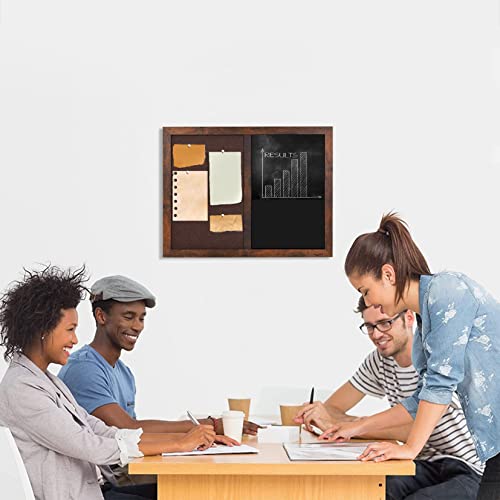 Umtiti Bulletin Board Chalkboard Brown Felt Board Combo For Office School Kitchen Bedroom, Brown Wood Frame,13"*17",Bn-Chalkboard+Bn-3343 #TOP7