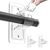 BelleVive 2 Stück Gardinenstangenhalterung ohne Bohren, Transparent Selbstklebende Gardinenstangenhalter, ohne Loch, Mehrzweck-Gardinenstangenhaken ohne Nägel für Badezimmer, Stil 1