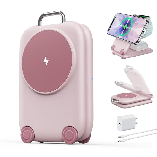 Station de charge sans fil rapide rose, le cadeau utile pour iPhone 17