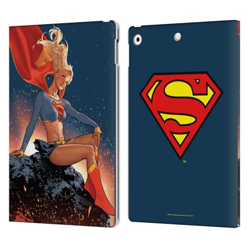 Étui portefeuille Supergirl pour iPad 10.2 en cuir avec support fentes cartes
