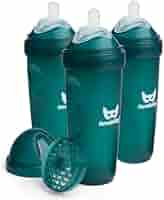 Biberon Anti-Colica Herobility 140ml | Confezione Da 3, Verde Scuro, Con Tettarella A Forma Di Seno - Foto 6