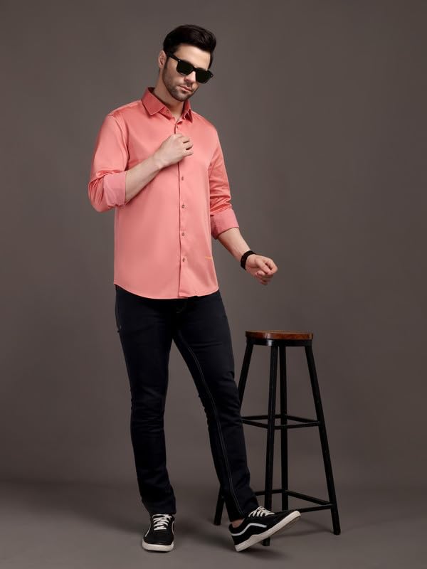 Image of The Stripp & Co Men's Full Sleeve Cotton Solid Shirt | Regular Fit Casual | Soft & Breathable Fabric | Button-Down Collared Formal,& Office Wear | Everyday Shirt | Sizes M to 2XL