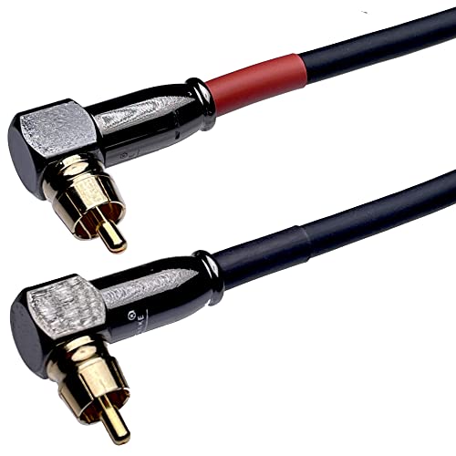 Image of CNCESS CESS-167-3f RCA Right Angle to Straight Type Male to Male Preamp Jumpers Patch Cable, 2 Pack (3 Feet)
